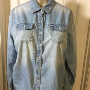 Mossimo Supply Co Denim chambray Shirt Light Button Up Casual XLweatern,